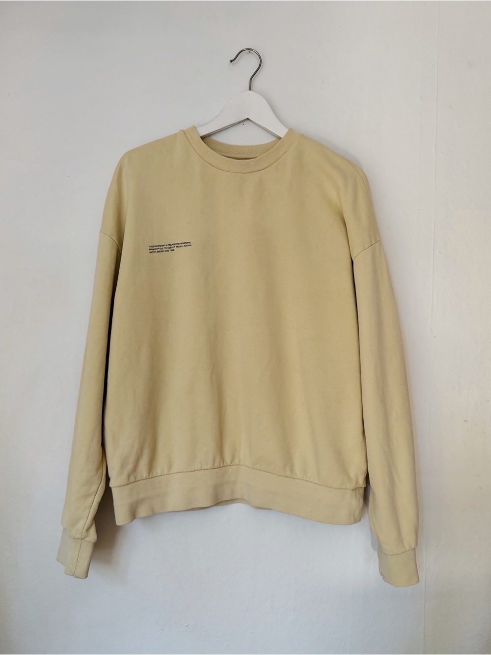 Pangaia Organic Cotton Crewneck Sweatshirt in Pale Yellow